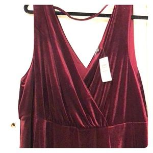 Never been worn burgundy velvet dress